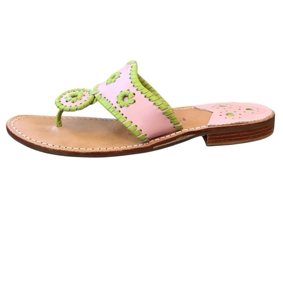 Jack Roger’s Pink Green Leather Sandals - Picture 10 of 13